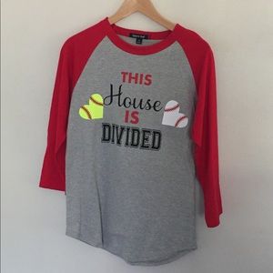 NWT Red and Gray Baseball/ Softball Raglan Tee